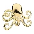 14K Yellow Gold Diamond Octopus Brooch - 0.37 Ct.