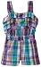Young Hearts Girls 2-6X Plaid Romper Set, Purple, 4T