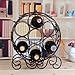 Elegant Espresso Brown Leaf Décor Metal 7 Bottle Organizer Wine Rack by MyGift