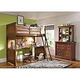Twin Loft Bed by Lea - Brown Cherry Color (816-964R)