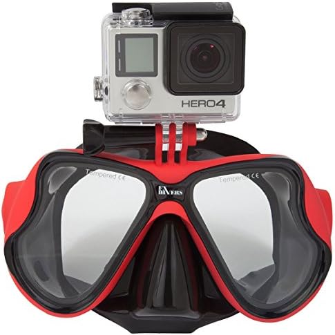 FX Divers GoPro Sea Pro Dive Mask, Red/Black