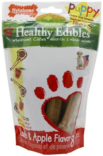 Nylabone Healthy Edibles Puppy Chews, Lamb & Apples Flavor, Petite Size, 8-Count Pouch