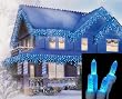Set of 70 Blue LED M5 Icicle Christmas Lights - White Wire