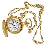 Charles-Hubert, Paris 6765 Gold-Plated Satin Finish Quartz Pocket Watch