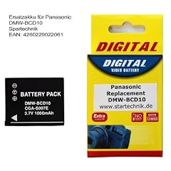 Akku f�r Panasonic Digitalkamera der Typen Lumix DMC-TZ1 DMC-TZ2 DMC-TZ3, DMC-TZ4 DMC-TZ5 DMC-TZ 1 2 3 4 5, Ersetzt Akku CGA-S007E DMW-BCD10 3,7V 1000 mAh Li-Ion