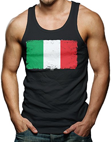 Distressed Italian Flag Men's Tank Top T-shirt