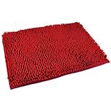 Generic Washable Bathroom New Shaggy Rugs Non Slip Bath Mat Thick Shag Pile 6 Colours (red)