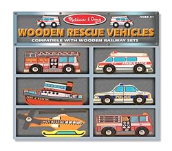 Melissa & Doug Wooden Rescue Vehicles Set