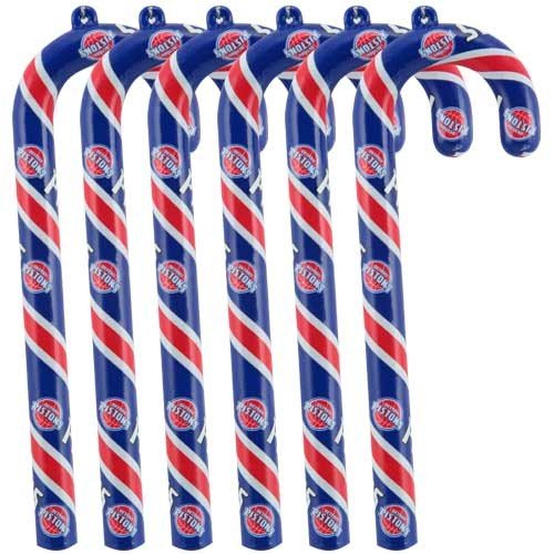 Detroit Pistons Candy Cane Ornament Box Set- 6 pack