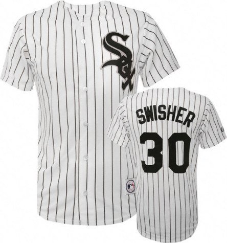 Youth Chicago White Sox #30 Nick Swisher Home Replica Jersey - XL 18-20