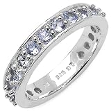 1.30 Carat Genuine Tanzanite Sterling Silver Ring