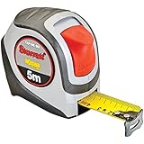 Starrett Exact Plus KTXP106-5M-N ABS Plastic Case Red Measuring Pocket Tape, Metric Graduation Style, 5m Length, 26.9mm Width, 1.58mm Graduation Interval