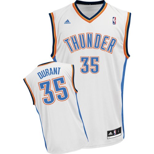 NBA Men's Oklahoma City Thunder Kevin Durant Revolution 30 Home Replica Jersey (White, Large)