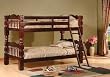 Cherry Finish Wood 4&frac12;" Posts Twin Size Convertible Bunk Bed