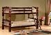 Cherry Finish Wood 4&frac12;" Posts Twin Size Convertible Bunk Bed