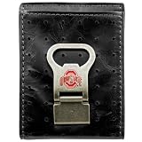 Fossil Ohio State Buckeyes Black Leather Rally Card Holder & Money Clip
