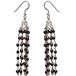Garnet Earrings Sterling Silver Jewelry 3.5 inches (erg127)