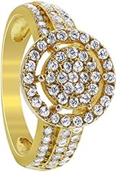 Gold Over 925 Sterling Silver Round Cubic Zirconia Ring