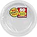 Amscan Silver Round Plastic Plate Big Party Pack, 50 Ct.