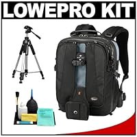 Lowepro Vertex 100 AW Digital SLR Camera Backpack (Black) + Tripod + Accessory Kit for Canon Rebel T3, T3i, T1i, T2i, EOS 60D, 50D, 5D, 7D, Nikon D3000, D3100, D5000, D7000, D300s, Olympus Evolt E-5, E-30, E-620 and Sony Alpha A560, A580, A33, A55