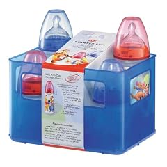 NUK 10225078 - Disney First Choice Starter Set mit 4 Anti-Colic Weithals-Flaschen und Flaschenbox