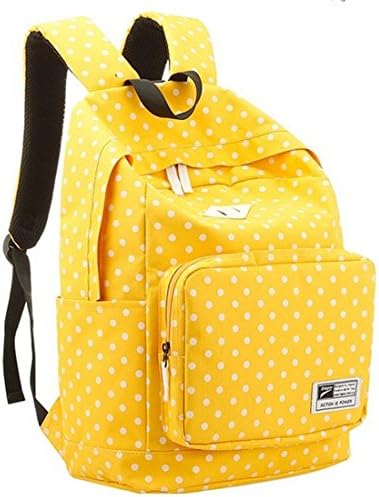 Topwell88 College Style Casual Daypack Backpack Travel Bag for Teens Students Women Ladies Girls Lightweight Casual Big Oxford Shoulders Bag (yellow)