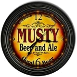 MUSTY 'S Beer and Ale Cascading Pub Wall Clock
