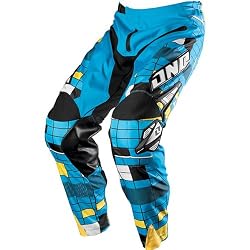 One Industries Test Pattern Men's Carbon MX Motorcycle Pants - Cyan