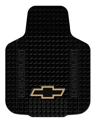 PlastiColor 001251R01 Gold Chevy Bowtie Universal-Fit Molded Front Floor Mat - Set of 2