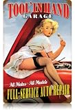 12x18 Tool in Hand Pinup Girl Nostalgic Metal Sign V255