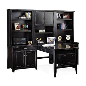 Kathy Ireland Distressed Black Home Office Group Distressed Painted Black Finish from... by Kathy Ireland Martin