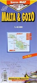 Laminated Malta & Gozo Map by Berndtson/Borch