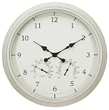 Chaney Instrument 24 Inch Indoor/Outdoor White Clock/Thermometer/Hygrometer