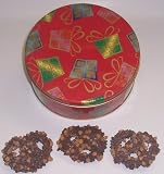 Scott's Cakes 1 lb. Milk Chocolate Covered Pretzel with Chocolate Chips & Peanut Butter Chips in a Christmas Present Tin