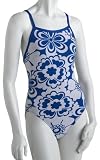 Speedo Women's Race Endurance+ Polyester Malibu Daisy Overall Print Flyback One Piece Swimsuit