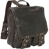 David King Co. Distressed Leather Laptop Backpack Chocolate thumbnail