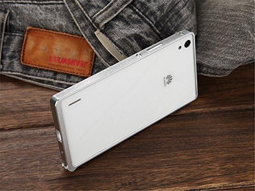 DAYJOY Luxury Ultra Thin No need screw Aluminum Alloy Protective Metal Bumper Frame Shell Shield Case Cover for HUAWEI ASCEND P7(SILVER)