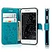 iPhone 6S Case, YOKIRIN PU Leather Case Butterfly Flowers Case with Magnetic Flip Card Holders for iPhone 6S iPhone 6 (Blue)