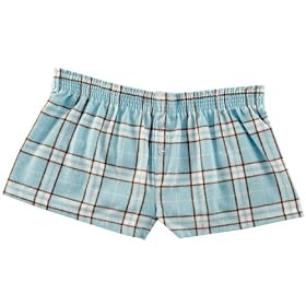 Buy Baby Soft Blue Plaid Check Flannel Cotton Girl Boxers Mini Itty Bitty Shorts 1 Inseam, Covered... by Touch of Europe Boxers