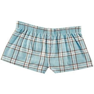 Buy Baby Soft Blue Plaid Check Flannel Cotton Girl Boxers Mini Itty Bitty Shorts 1 Inseam, Covered... by babysoft