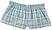 Baby Soft Blue Plaid Check Flannel Cotton Girl Boxers Mini Itty Bitty Shorts 1 Inseam, Covered elastic waist, 100% cotton,