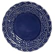 Majolica Ceramic Pottery Sea Shell Charger Blue 10 1/2" D