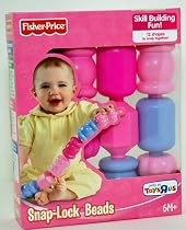 Fisher Price 12 Snap Lock Beads, Pink