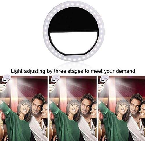 Selfie Light Ring,36 LED Selfie Flash Fill-in Light Enhancing Dimmable Cellphone Camera Spotlight Take Selfies in Dark for Smartphones and Tablets (Black)