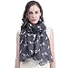 Lina & Lily Basset Hounds Dogs Print Large Scarf Lightweight (Dark Gray)
