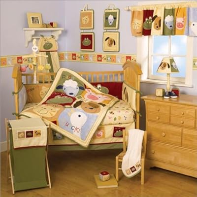 Nojo Day At the Zoo Animals 6pc Crib Bedding Set