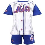 Majestic New York Mets Royal Blue Toddler Pinstripe 2-Piece Uniform Short Set
