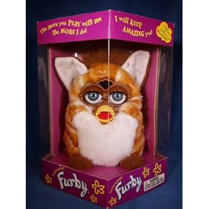Furby Electronic Tan with White Stripes, Brown Feet, White Belly and Inner Ears by 