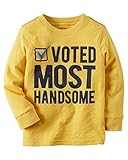 カーターズ Carter's Tシャツ & ベビー・デポ モスリン ウォッシュクロス Long-Sleeve Most Handsome Puff-Print Graphic Tee 24M (83-