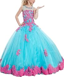 Girls Lace  Tulle  Ball Gown Flower-Girl Dress/Pageant Dress/Wedding Dress 